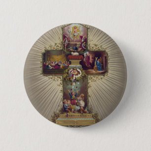 Easter Cross 2 Inch Round Button