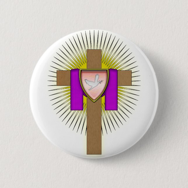 Easter Cross 2 Inch Round Button (Front)