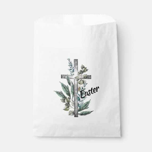 Easter Cross and Lilies Favour Bag (Front)