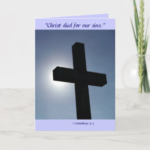 Easter Cross Christ Died For Our Sins II Holiday Card