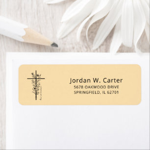 Easter Cross He is Risen Floral Pastel Yellow
