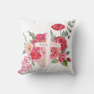 Easter/Cross/John3:16/Jesus Throw Pillow