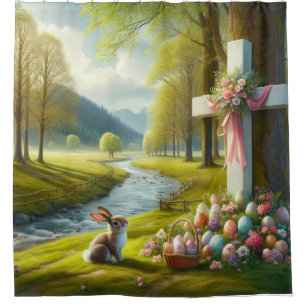 Easter cross with bunny & eggs