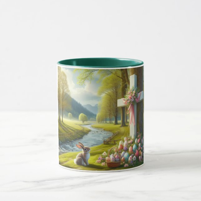 Easter cross with bunny & eggs mug (Center)