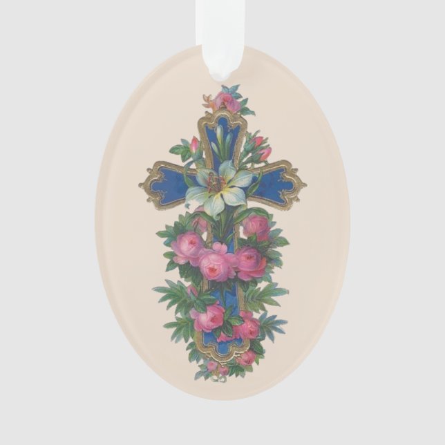 Easter Cross with Lily Ornament (Front)