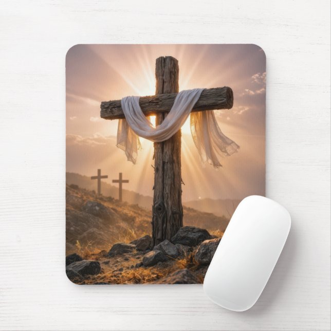 Easter Crosses On a Hill Mouse Pad (With Mouse)