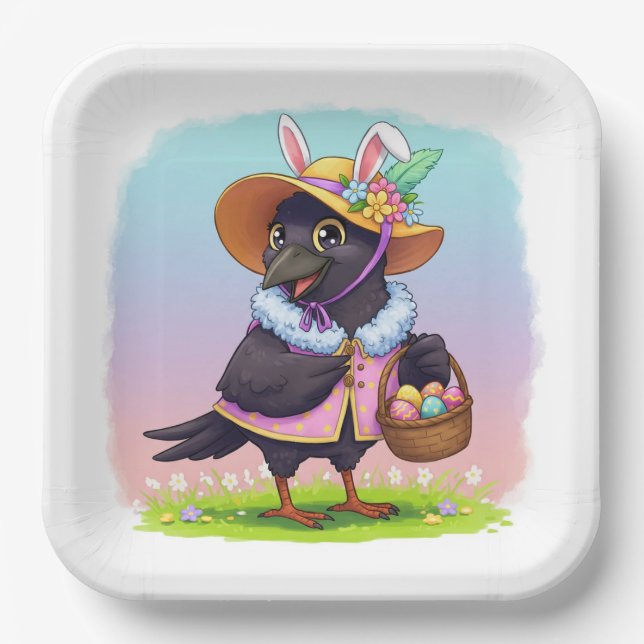 Easter Crow Paper Plate (Front)