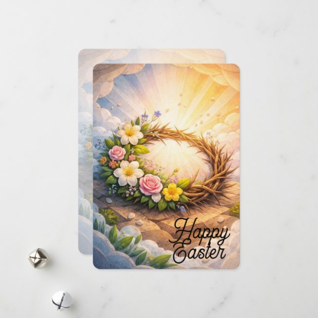 Easter Crown of Thorns Greeting Card (Front/Back In Situ)