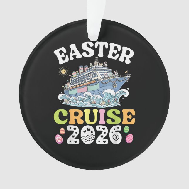 Easter Cruise 2026 Vacation Bunny Ship Spring  Ornament (Front)