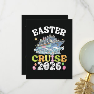Easter Cruise 2026 Vacation Bunny Ship Spring Thank You Card