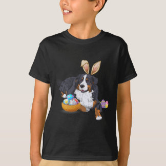 Easter Cute Bernese Mountain Dog Lover Bunny Eggs  T-Shirt
