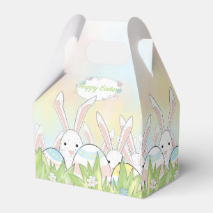 Easter cute bunny and eggs favor box