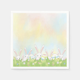 Easter cute bunny and eggs napkin