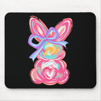 Easter Cute Bunny Coquette Bow Tie Dye Rabbit Wome Mouse Pad