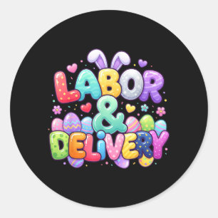 Easter Cute Bunny Egg Nursing Labour And Delivery Classic Round Sticker