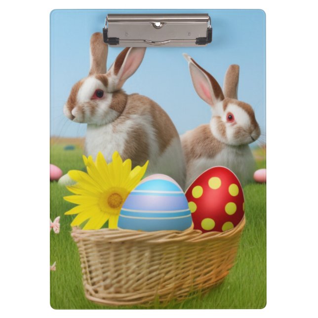 Easter Cute Bunny for a positive mood   Clipboard (Front)