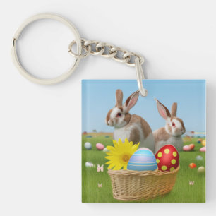 Easter Cute Bunny for a positive mood    Keychain