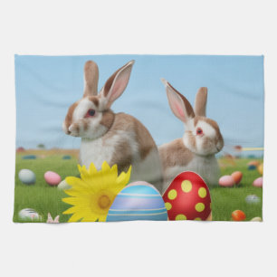 Easter Cute Bunny for a positive mood    Kitchen Towel