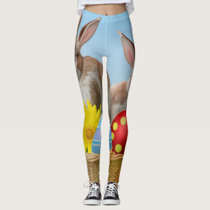Easter Cute Bunny for a positive mood   Leggings