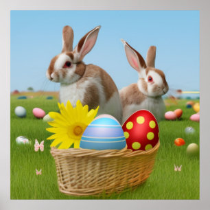 Easter Cute Bunny for a positive mood  Poster