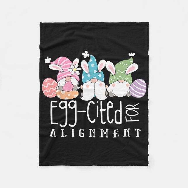 Easter Cute Gnomes Chiropractor Egg-cited For Alig Fleece Blanket (Front)