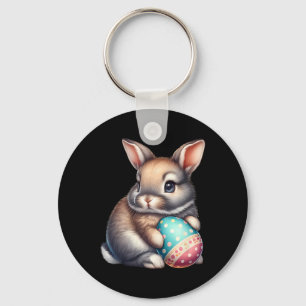 Easter Cute Rabbit Pets Eggs Bunny Rabbits Farmer Keychain