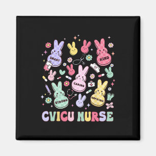 Easter Cvicu Cardiac Nurse Bunny Pediatric Retro C Magnet