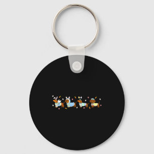 Easter dachshund bunny eggs for teens boys girls keychain