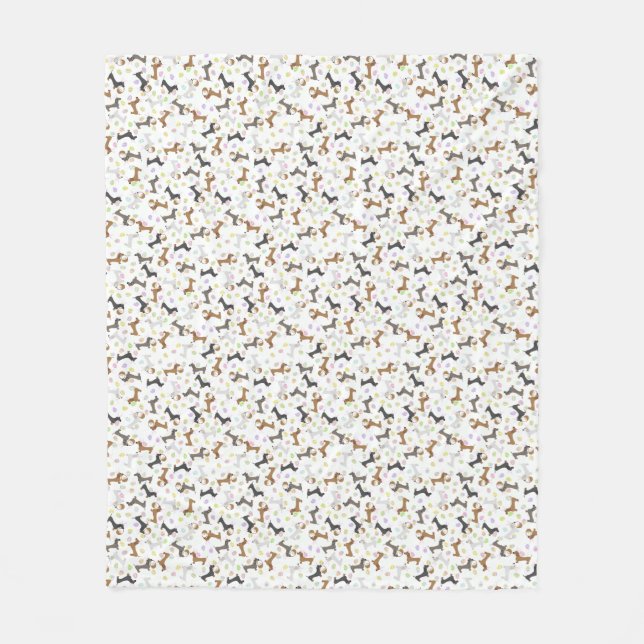 Easter Dachshund Fleece Blanket (Front)