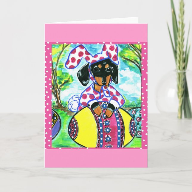 Easter Dachshund Holiday Card (Front)