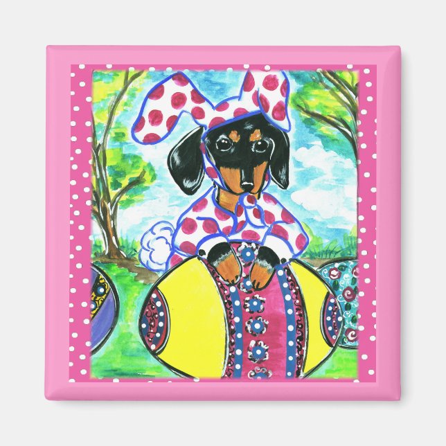 Easter Dachshund Magnet (Front)