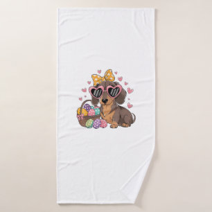 Easter Dachshunds Cute Dachshund T-Shirt Bath Towel
