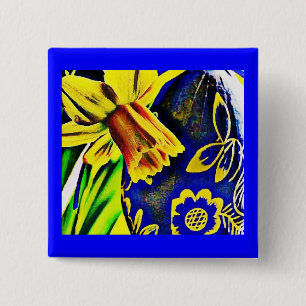 Easter Daffodil 2 Inch Square Button