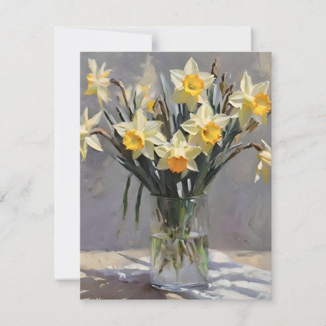 Easter Daffodils B - Oils Holiday Card (Front)