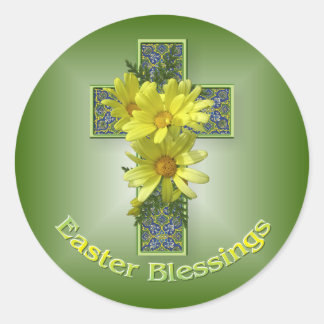 Easter Daisies Cross Blessings Stickers