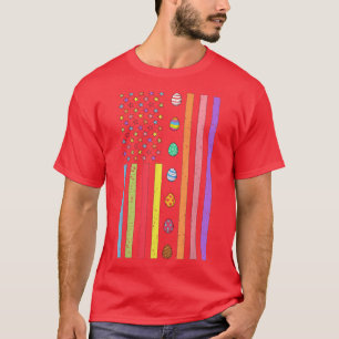 Easter Day American Eggs Flag Funny Boys Girls Kid T-Shirt
