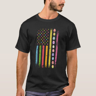 Easter Day American Eggs Flag Patriotic Happy East T-Shirt