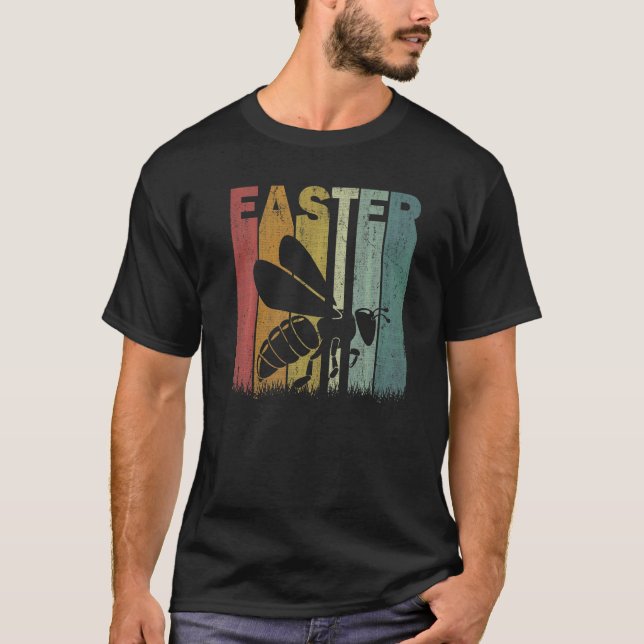 Easter Day Bee Retro Graphic Funny Easter Costume  T-Shirt (Front)