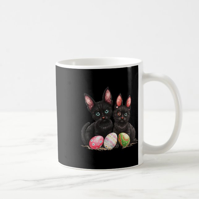 Easter Day Black Cat Easter Black Cat Easter Egg 1 Coffee Mug (Right)