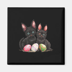 Easter Day Black Cat Easter Black Cat Easter Egg 1 Magnet