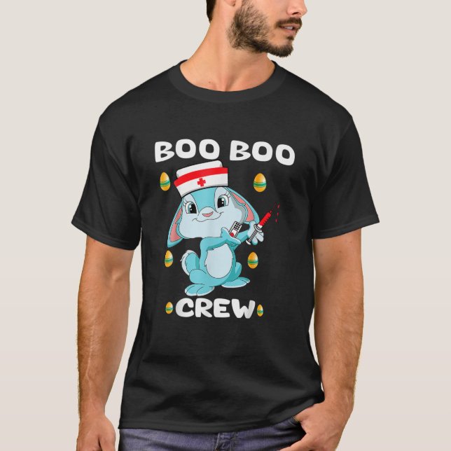 Easter Day Boo Boo Crew Nurse Bunny Eggs Funny For T-Shirt (Front)
