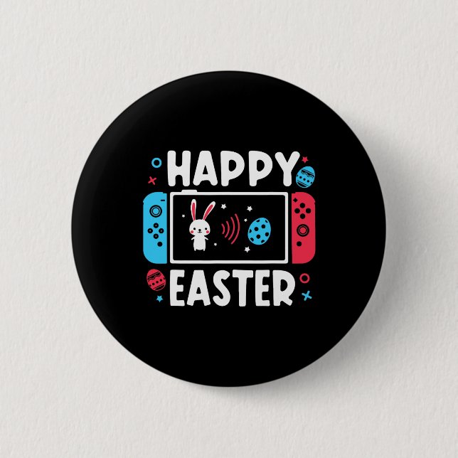Easter Day Boys Gamer Shirt Video Game Controller  2 Inch Round Button (Front)