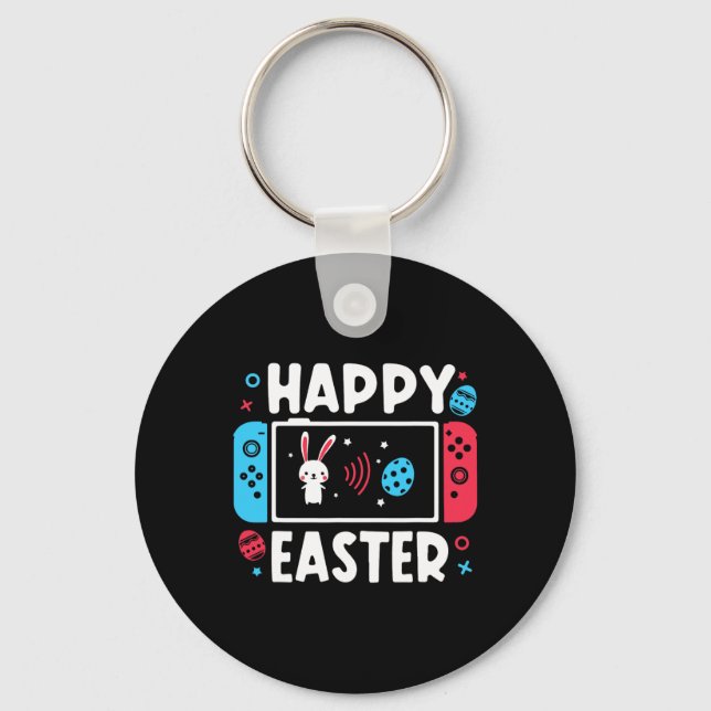 Easter Day Boys Gamer Shirt Video Game Controller  Keychain (Front)