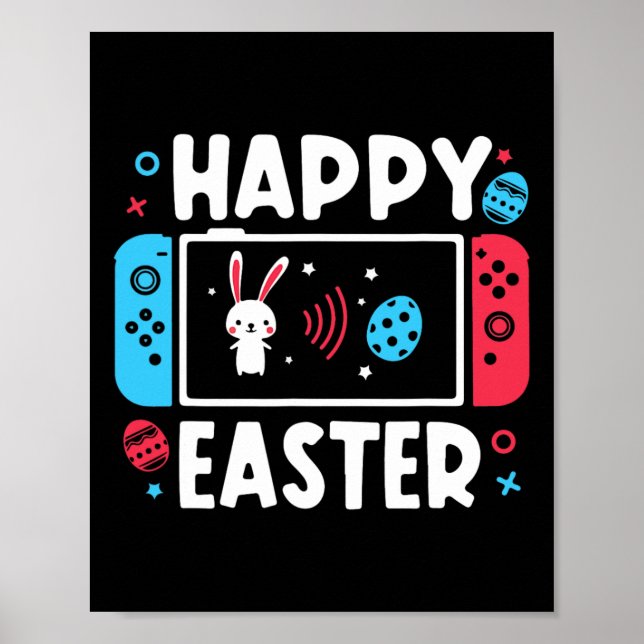 Easter Day Boys Gamer Shirt Video Game Controller  Poster (Front)