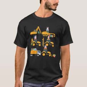 Easter day Bunny Construction Trucks  Boys Kids To T-Shirt