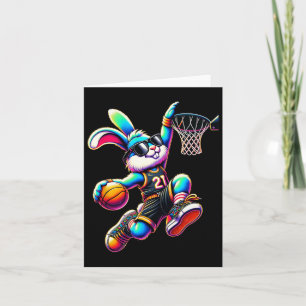 Easter Day Bunny Dunking Bysketbyll Shirts For Boy Card