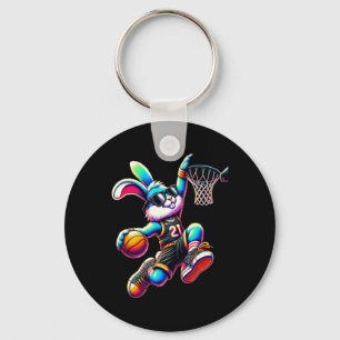 Easter Day Bunny Dunking Bysketbyll Shirts For Boy Keychain
