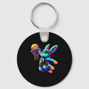 Easter Day Bunny Dunking Sketll Shirts For Boys Ki Keychain