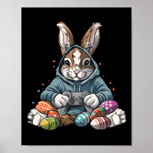 Easter Day Bunny Egg Funny Boys Girls Kids Gamer 5 Poster