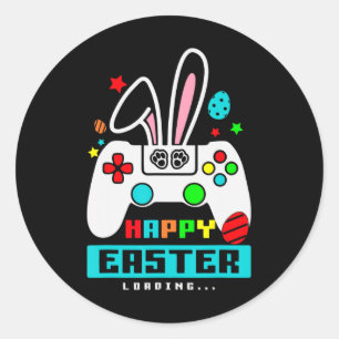 Easter Day Bunny Egg Video Game Boys Girls Kids Ga Classic Round Sticker